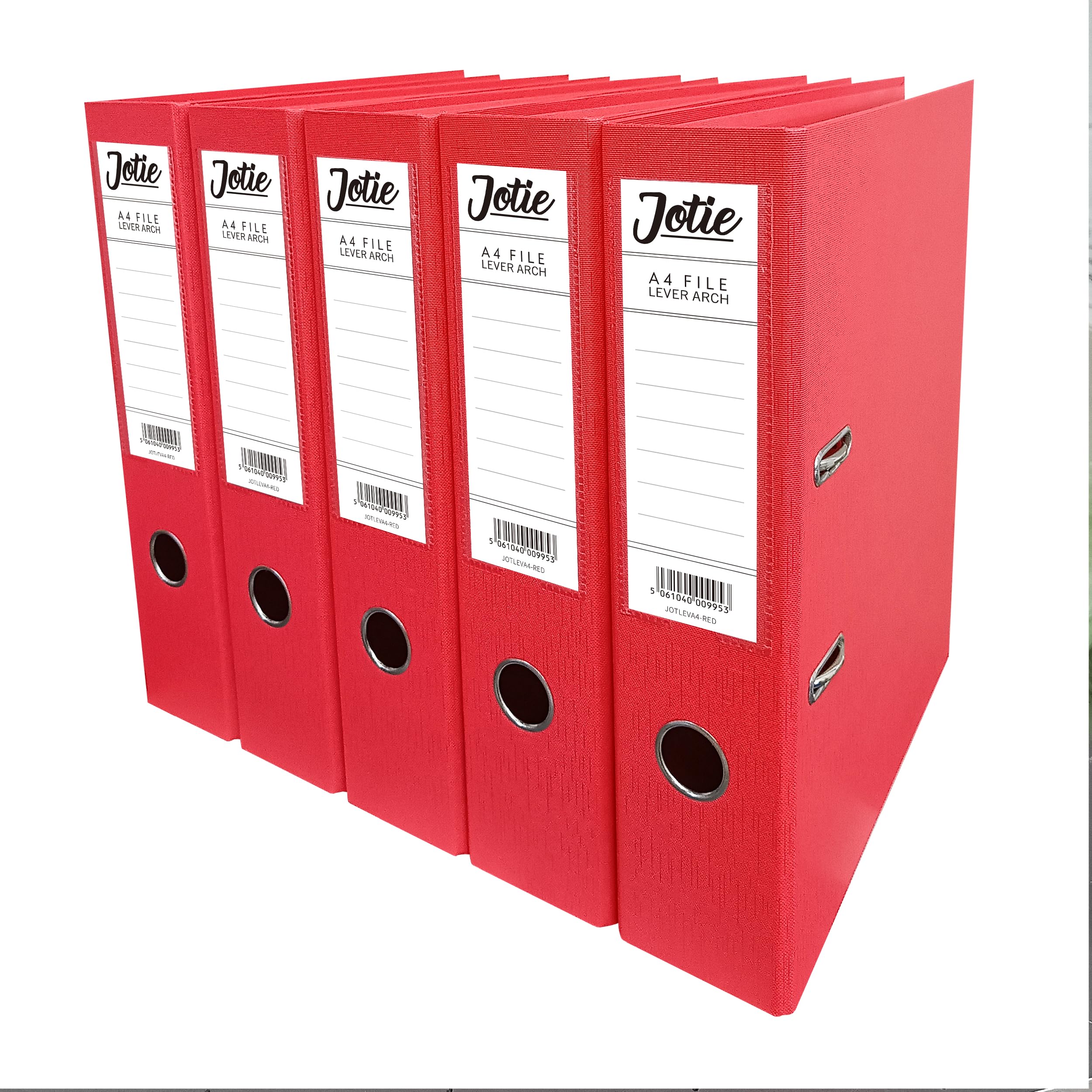 Set of 5 Red A4 Lever Arch Files for Paperwork A4 Folders with 70mm Spine, Thumb Ring & Elegant Anti-Spill Cover | Large Ring Binders | File Storage & Office Supplies