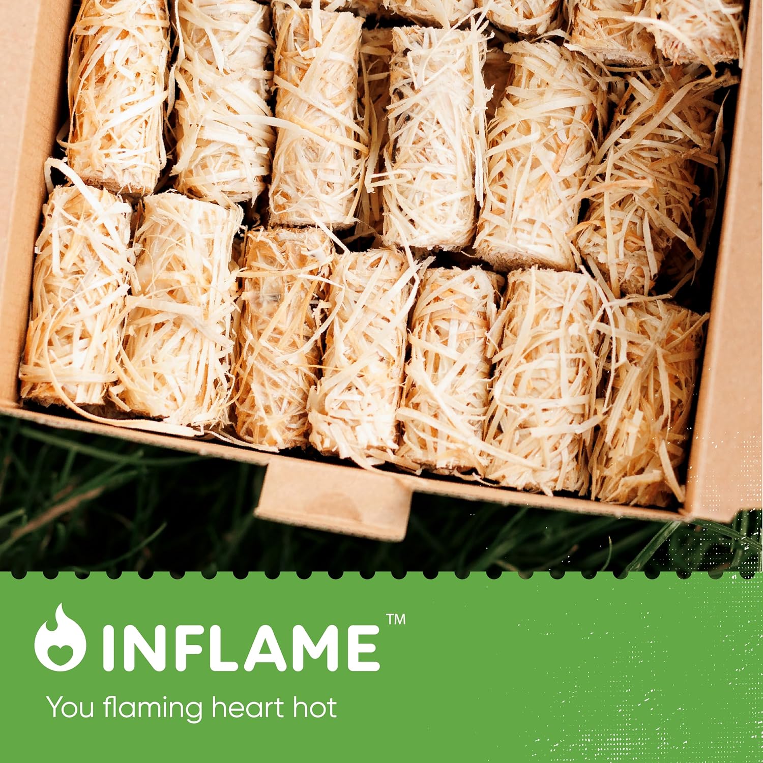 Inflame Fire Starters Set 154 pcs: 130 pcs + 24 pcs Firestarters for Campfires, Grill, BBQ, Fireplace, Woodstove - Charcoal Starter - Waterproof, Weather-Resistant - Natural Wood Fireplace Starters