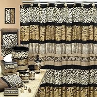 Vista 3 de Popular Bath Toallas de baño, colección Jezella, juego de 3 piezas, estampado animal, marrón, juego de toallas