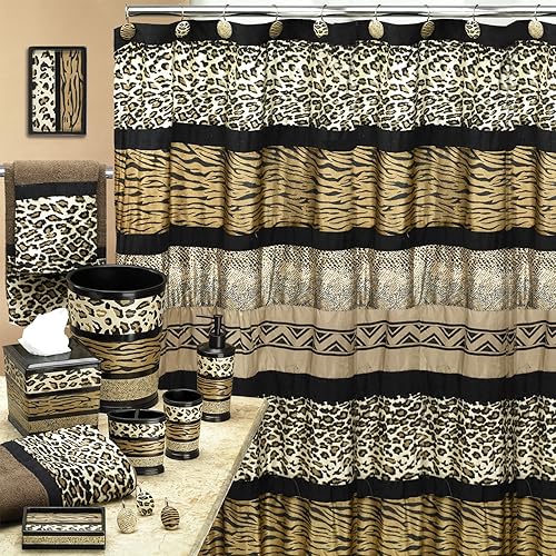 Miniatura 3 de Popular Bath Toallas de baño, colección Jezella, juego de 3 piezas, estampado animal, marrón, juego de toallas