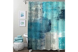 MitoVilla Teal Blue Shower Curtain for Vintage Badezimmer Decor