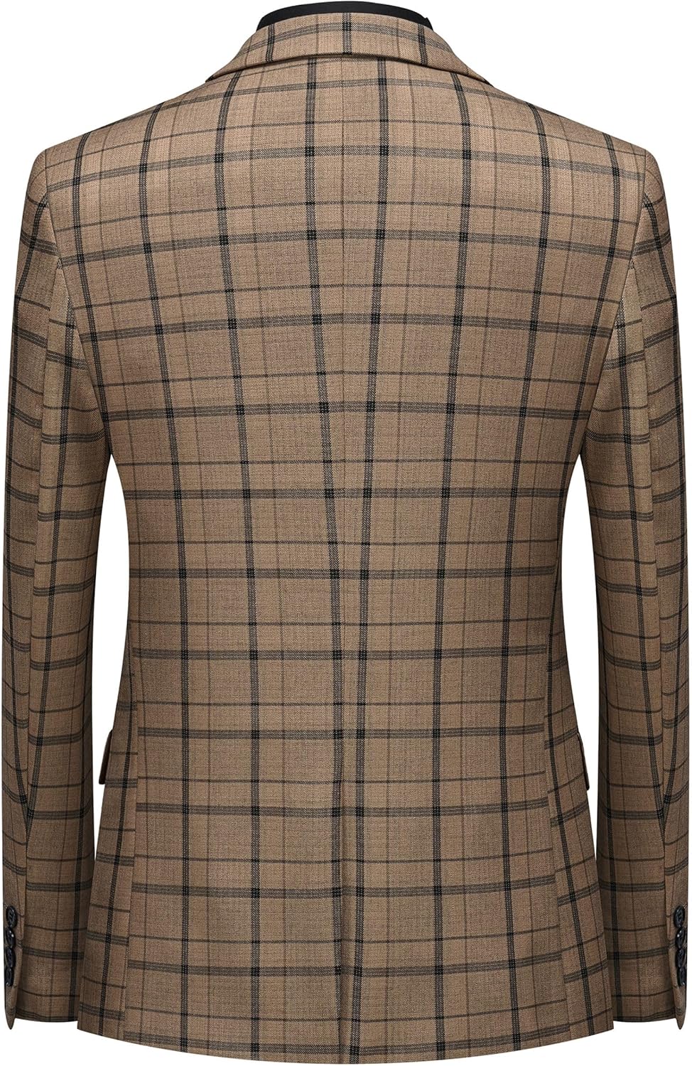 MOGU Suits for Men, 3-Piece Plaid Suit Set with Blazer, Vest and Pants for Wedding, Prom, Business - Image 2