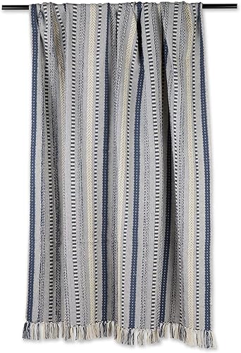 Vista 23 de DII - Manta trenzada a rayas, 50x60, piedra