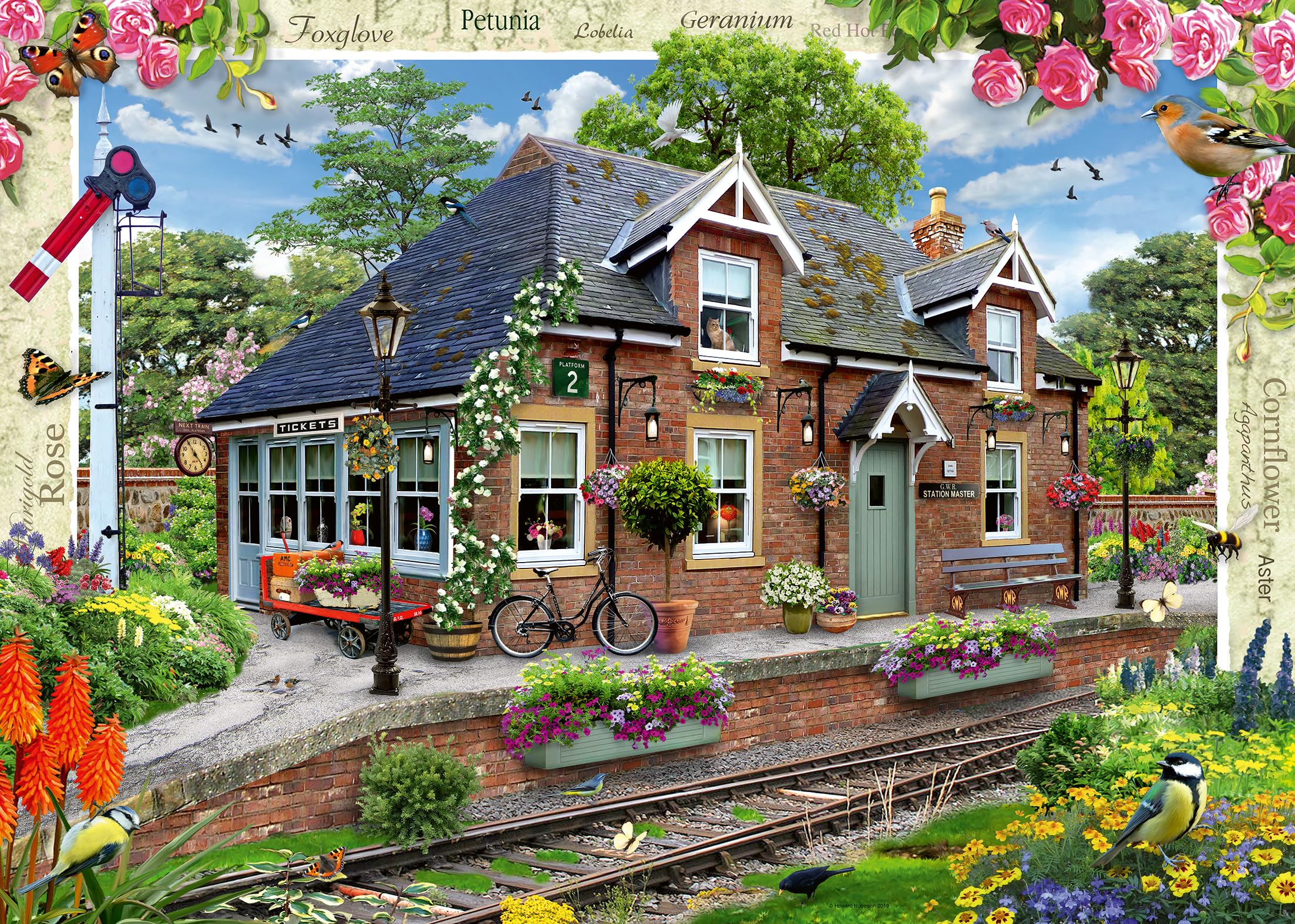 Country Cottage Collection No.13 Railway Cottage 1000 Piece Jigsaw Puzzles for Adults and Kids Age 12 Years Up