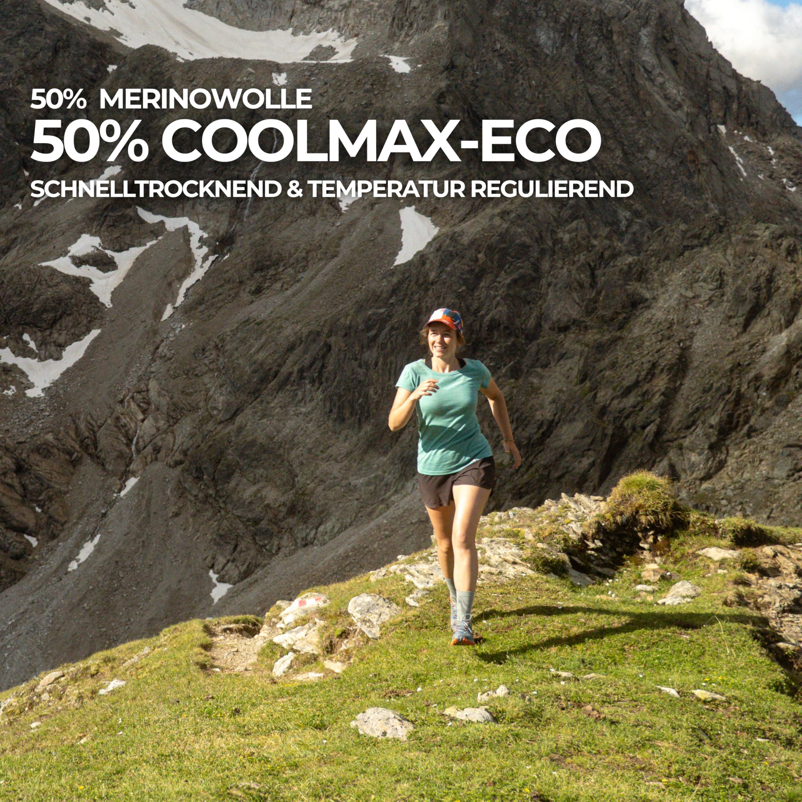 ALPIN LOACKER Coolmax Merino Shirt Damen Kurzarm 150 g/m2 I atmungsaktives Funktionsshirt schnelltrocknend und kühlend I Merinowolle Tshirt und Thermooberteil