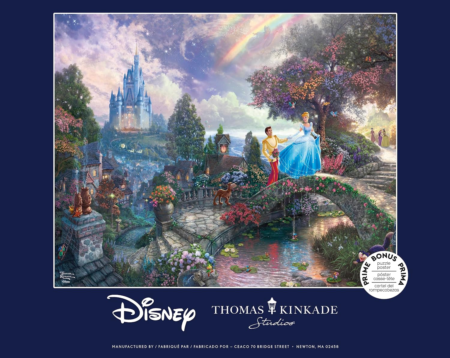 Ceaco - Thomas Kinkade - Disney - Cinderella Wishes Upon A Dream - 1000 Oversized Piece Jigsaw Puzzle