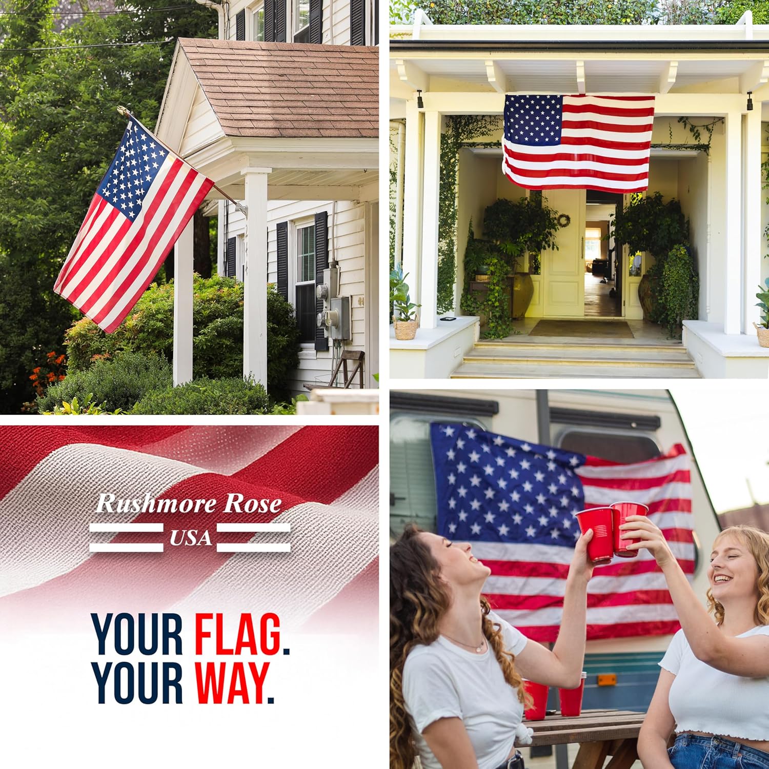 American Flag | American Flags for Outside |100% Made in USA Flag - US Flag  Printed Polycotton with brass grommets-FMAA Certified