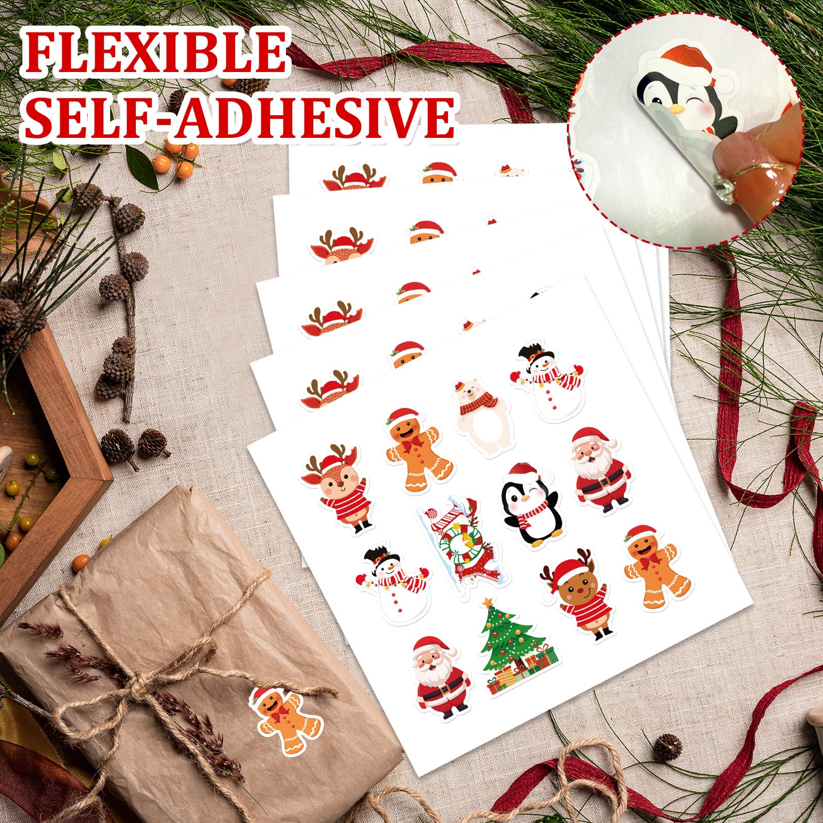 Gingerbread Man Christmas Stickers/envelope Seals, 48 Round Labels (2 A4 Sheets, 24 per Sheet), Great for Cards/gifts/labelling Products - New Zealand