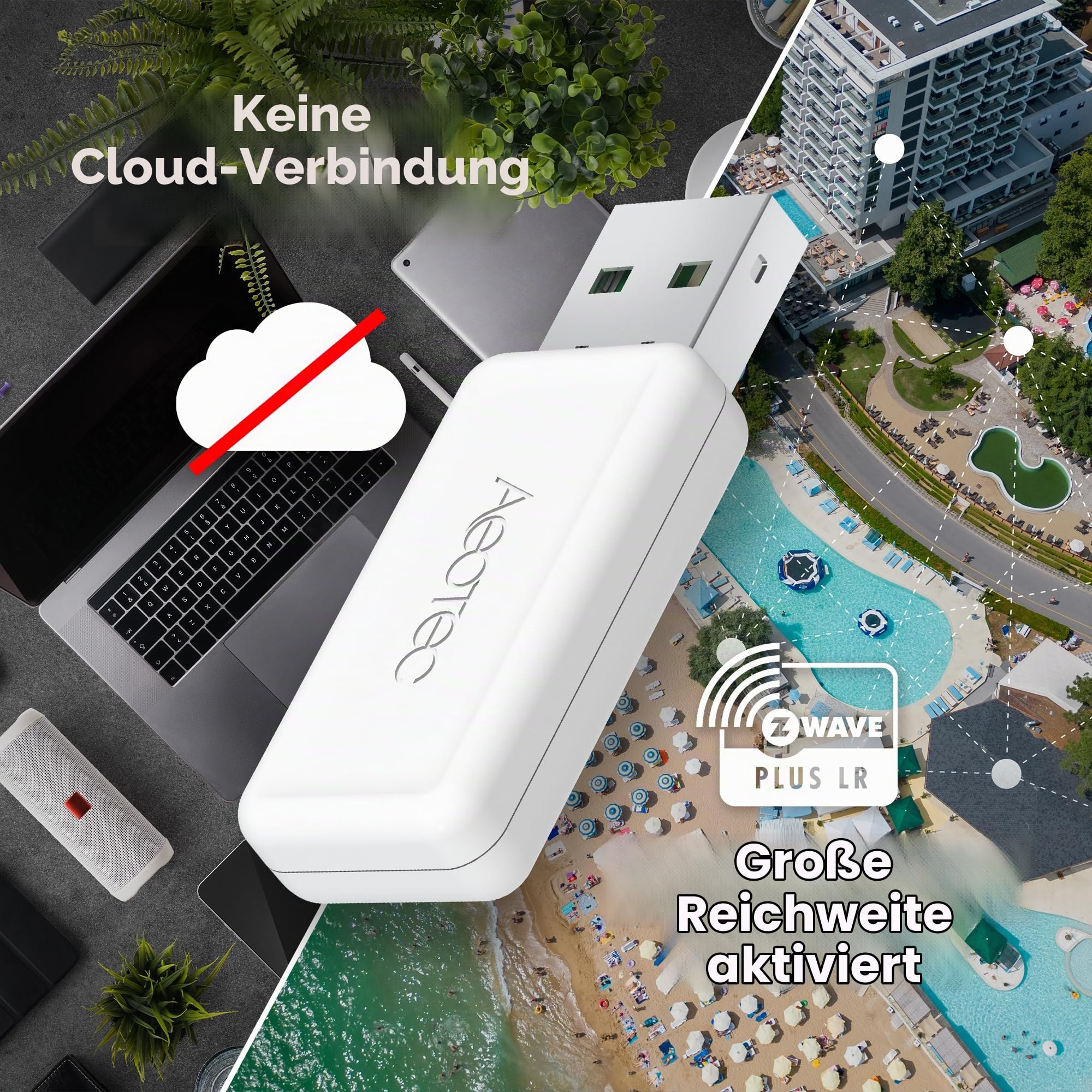 Z-Stick 10 Pro – Zigbee 3.0 und Z-Wave 800 Series USB-Adapter – funktioniert mit HomeAssistant – Zigbee2MQTT – Z-Wave Controller – große Reichweite – bis zu 1 Meile kabellose Reichweite – Cloud-frei