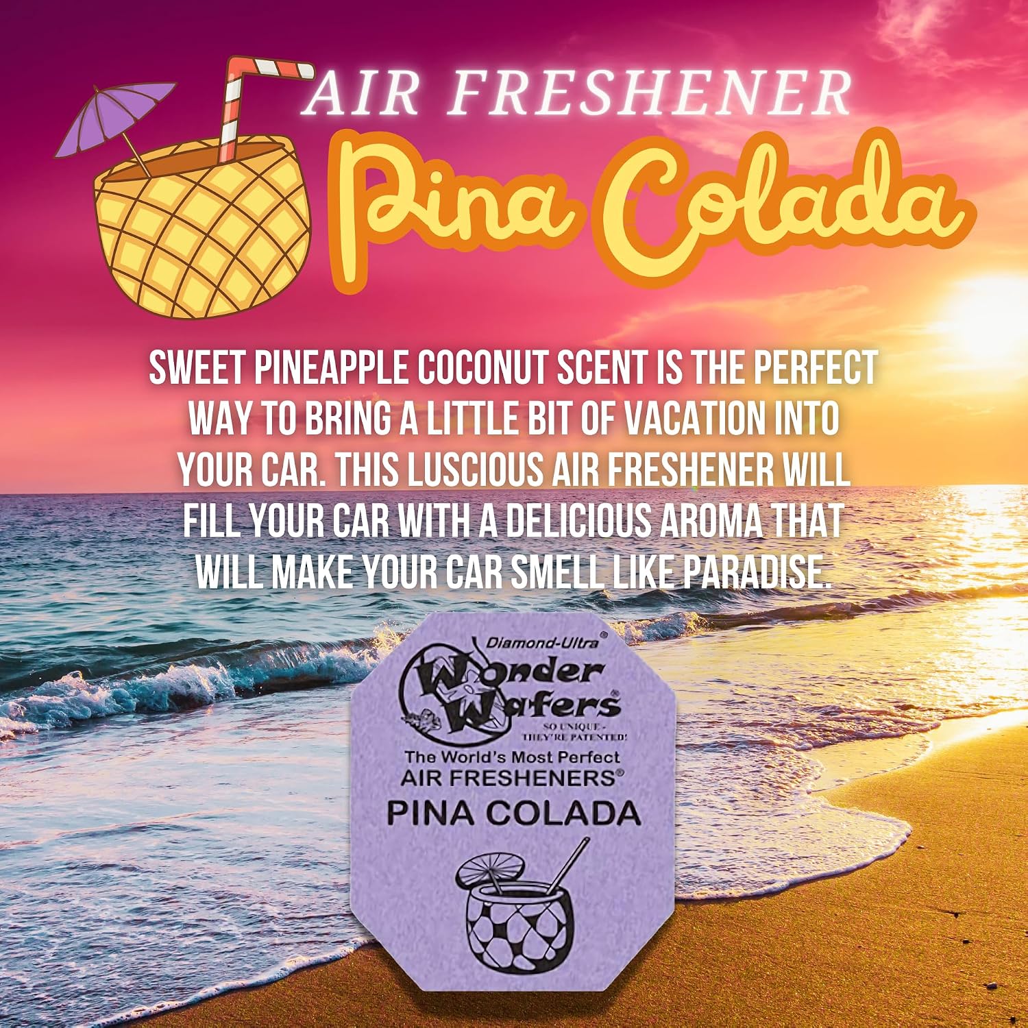 Wonder Wafers 75 Count Air Fresheners Individually Wrapped, Pina Colada Fragrance
