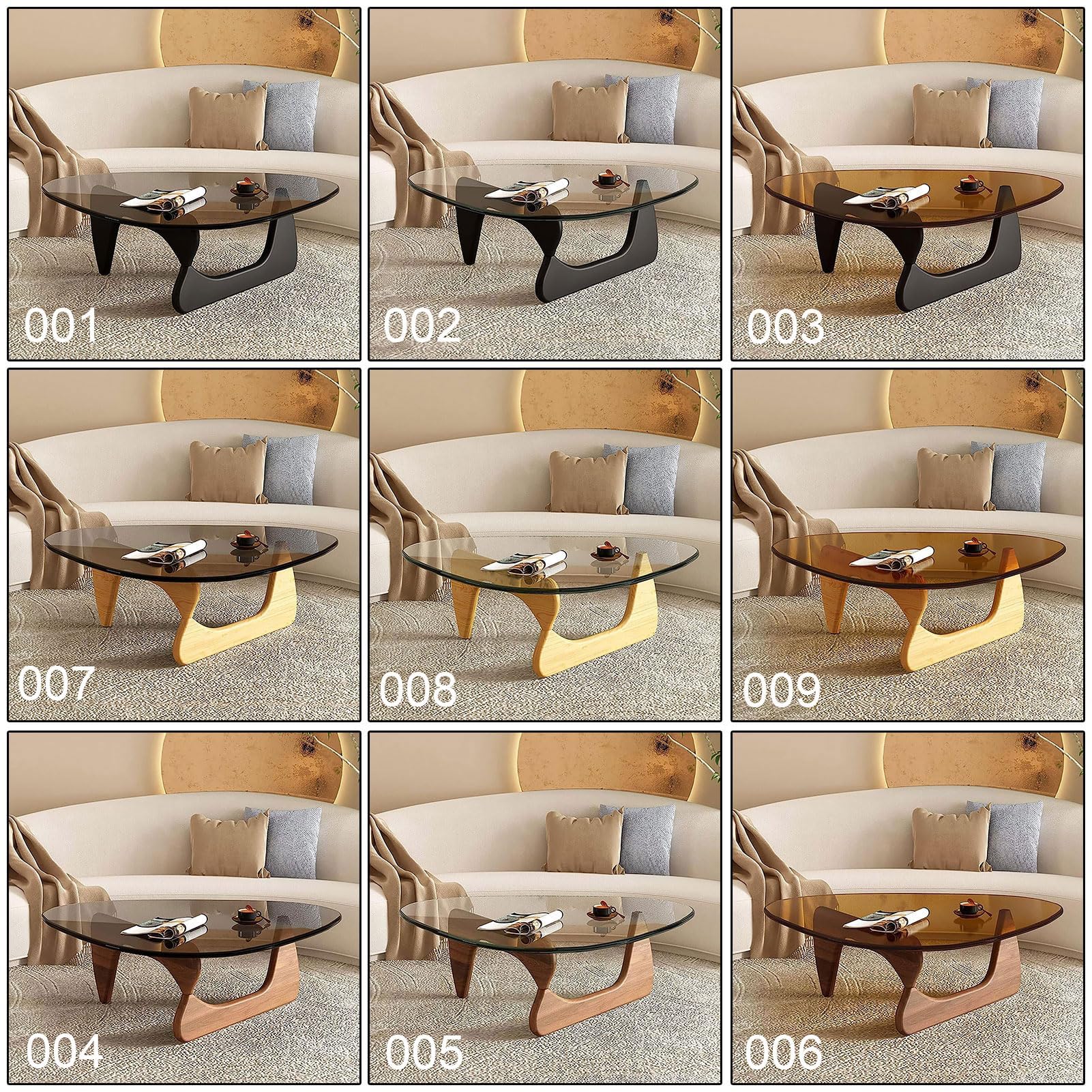 【美品】トライアングル型のガラステーブル Amazon｜トライアングルガラスコーヒーテーブル、抽象ガラス