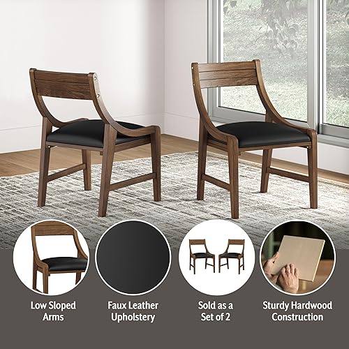 Miniatura 4 de Hillsdale, Cooper - Juego de 2 sillas de juego tapizadas y de madera, color marrón