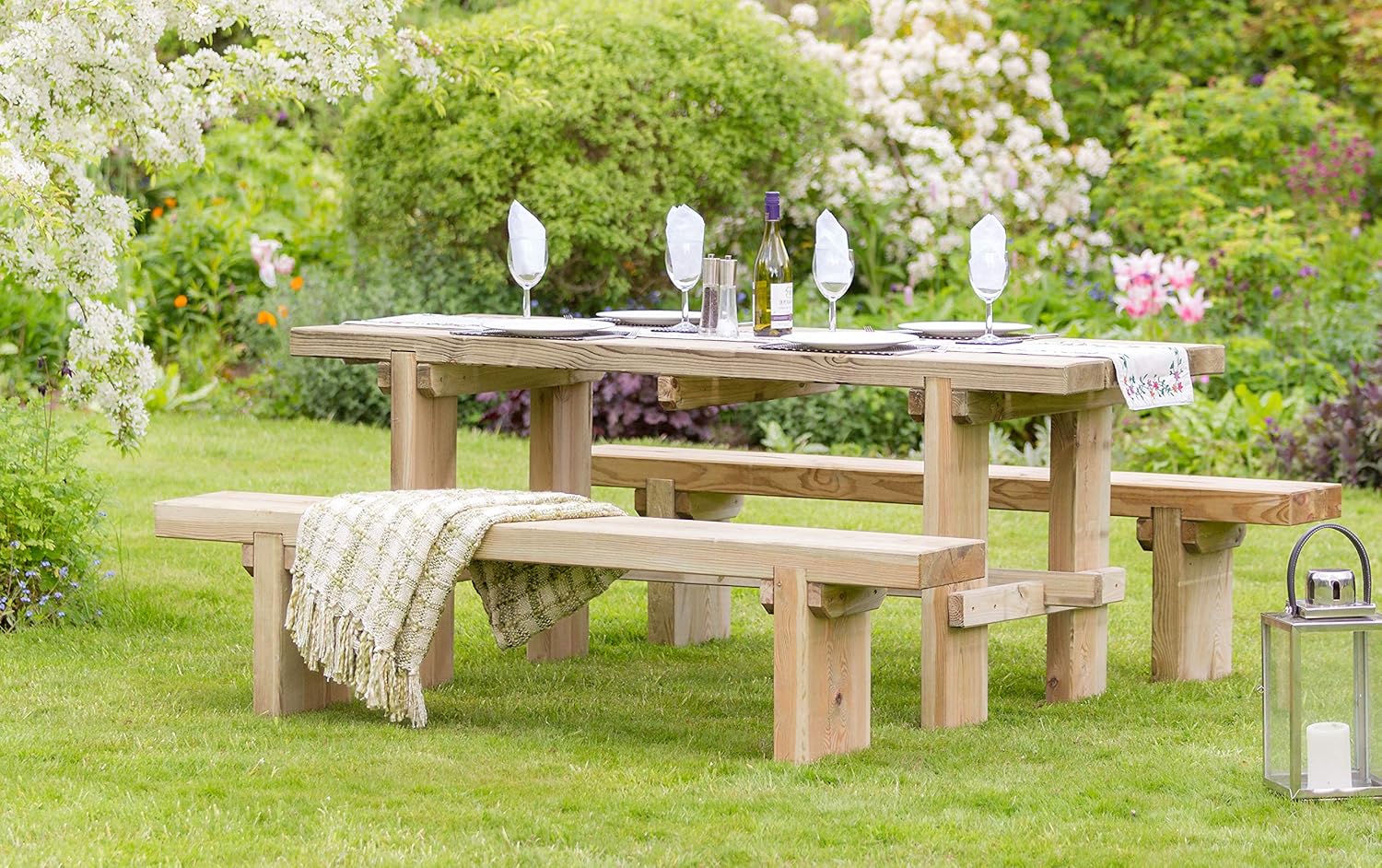 Parcel in the Attic Elche Solid Wood Outdoor Furniture Garden Dining