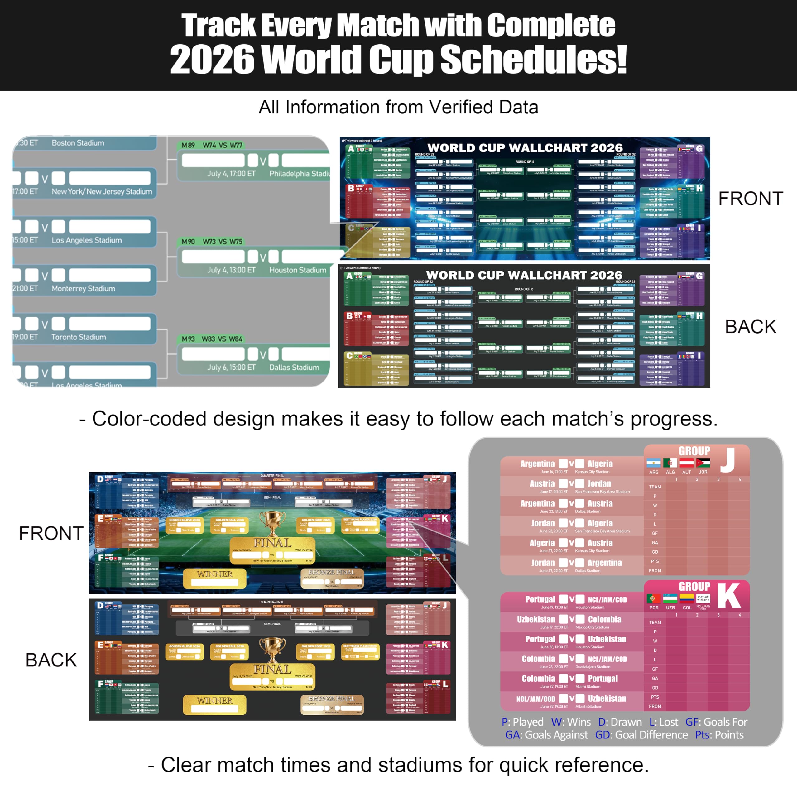 Amazon.co.jp: Kaitiaki 2026年ワールドカップスケジュールポスター