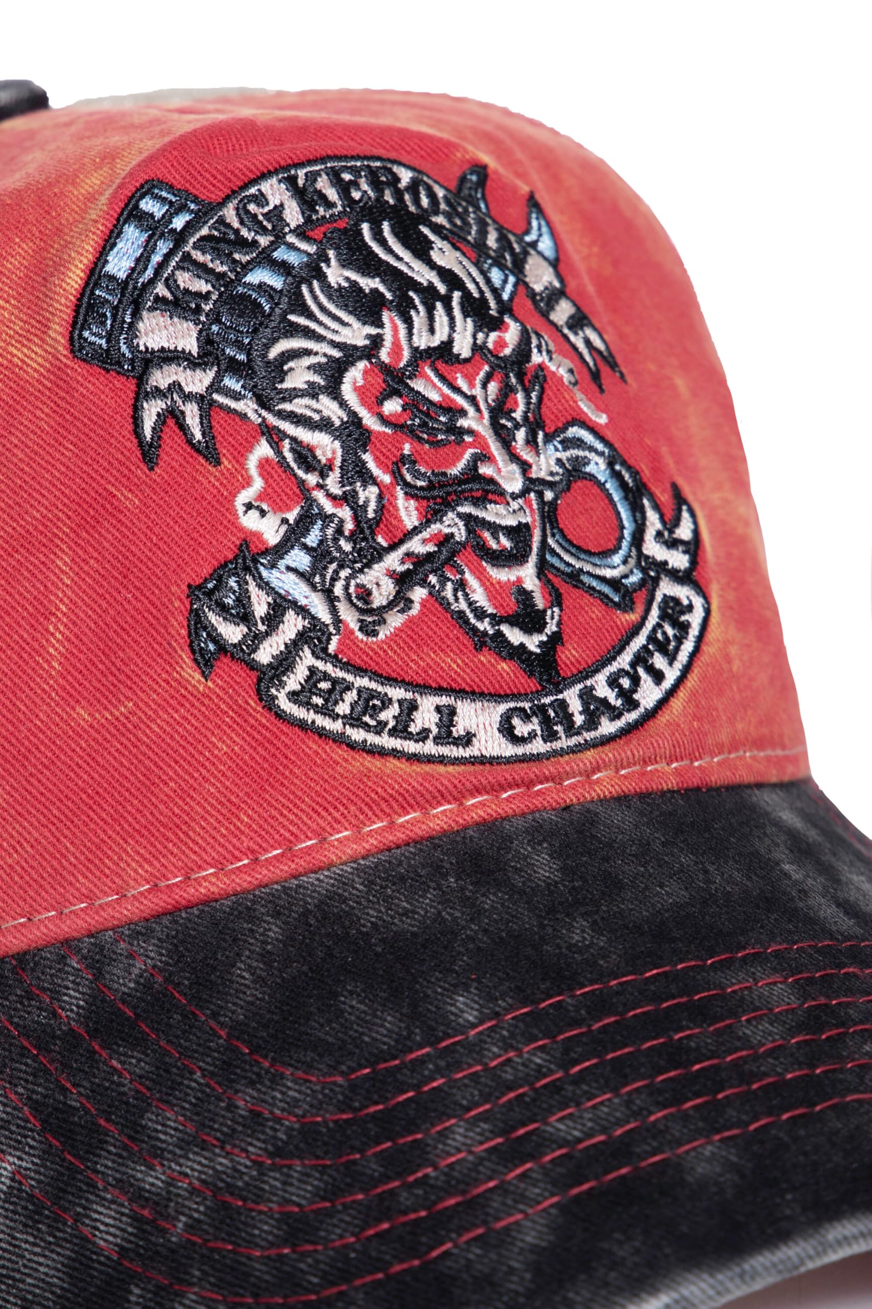 King Kerosin Męska czapka z daszkiem · czapka z daszkiem · siateczka · Snapback · Vintage · Retro · siatka · Devil · Biker · Motocykl · Used Look · Patch · Haft Diabeł · Rock · Hell Chapter