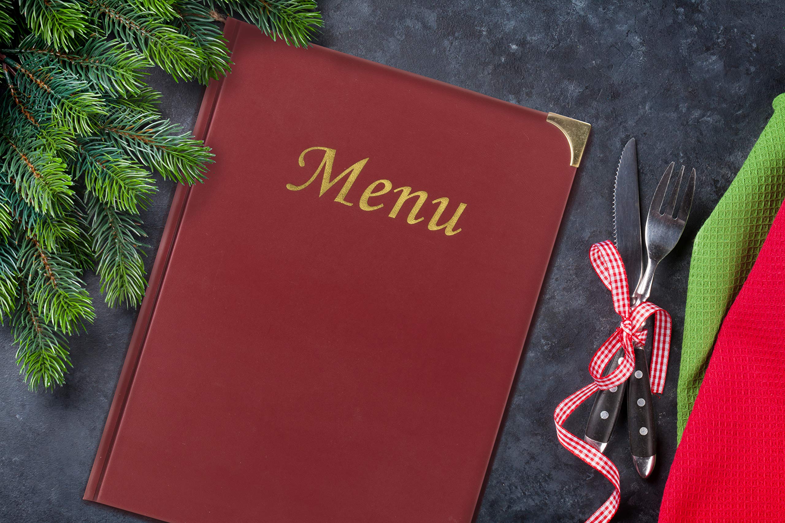 Securit Podstawowa seria A5 Menu z 2 podwójnymi wkładkami, czerwone wino