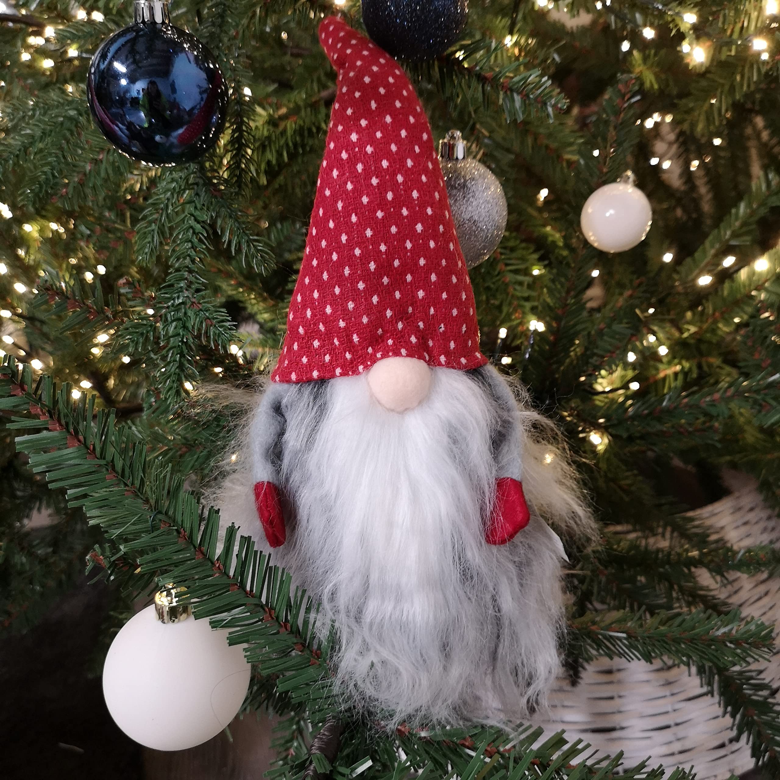 Samuel ALEXANDER 34cm Gonk Cuddly Santa Indoor Christmas Plush Decoration in Spotty Hat