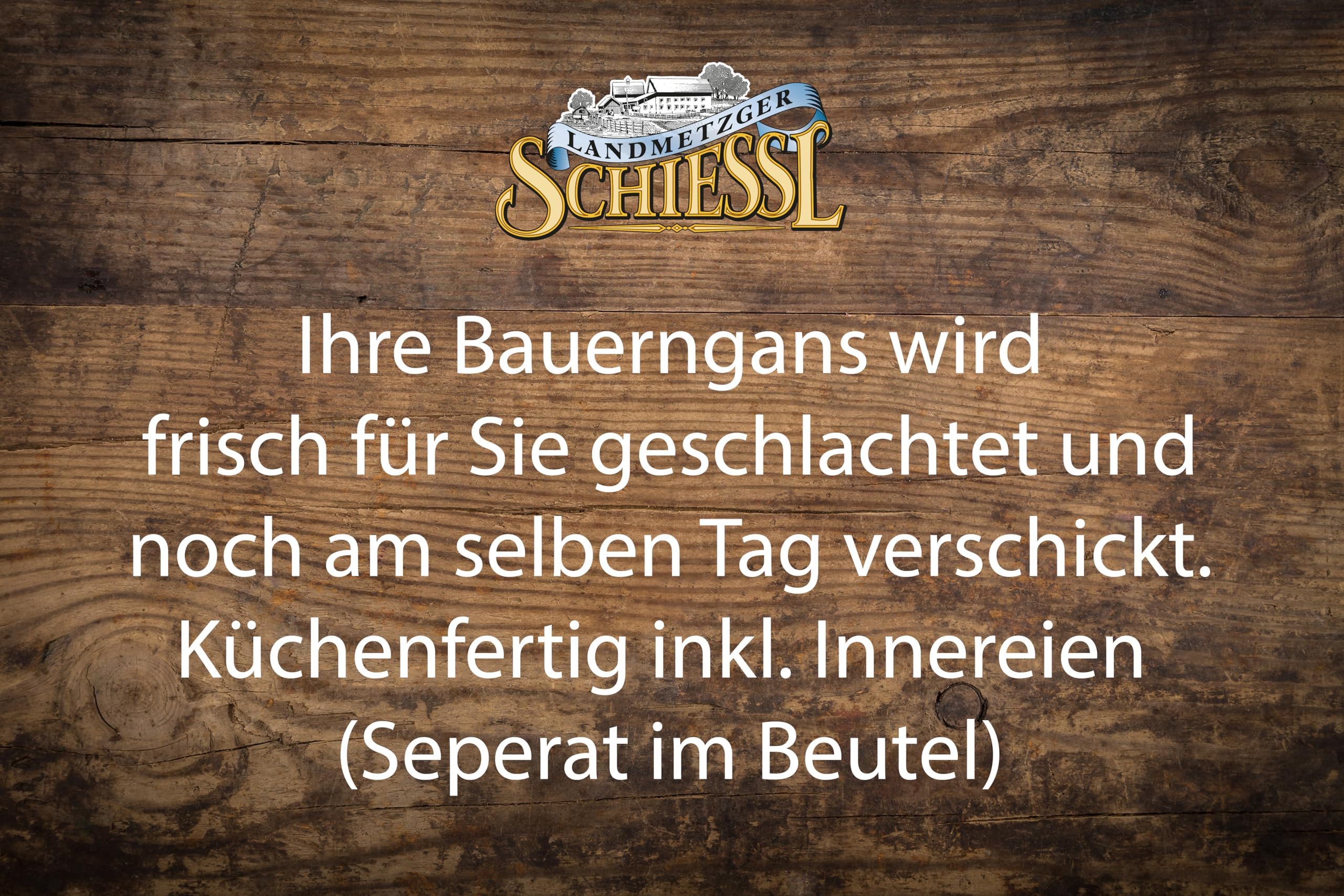 Landmetzger Schiessl frische Weihnachtsgans Bauerngans ca. 5300g - Express Zustellung am 24 Dezember 2025 bis 14 Uhr