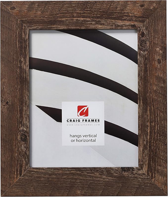Craig Frames American Barn, Faux Barnwood Picture Frame, Brown Oak, 16 x 24 Inch