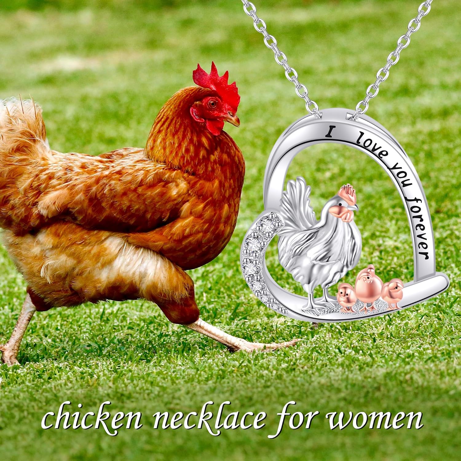 YAFEINI Chicken Necklace 925 Sterling Silver Hen Rooster Pendant Chicken Necklace Jewelry For Women Chicken Lovers - Image 5