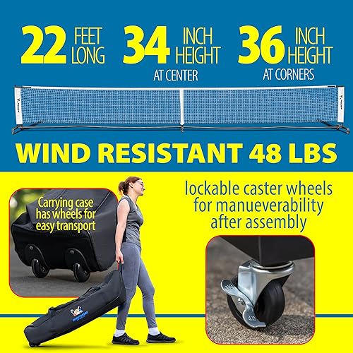 Miniatura 2 de Red de pickleball resistente de lujo con ruedas 2.0