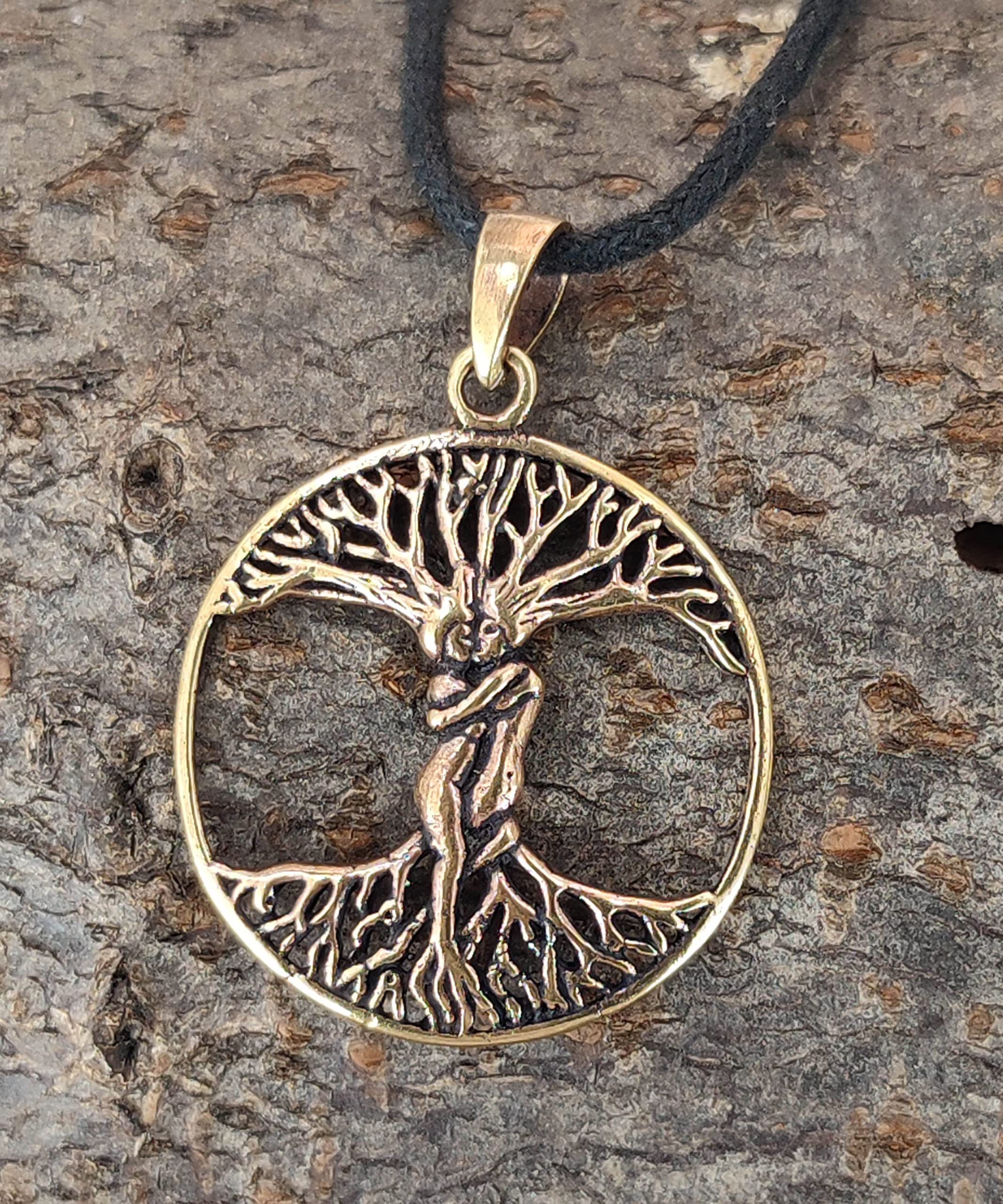 Kiss of Leather Pendentif arbre de vie en bronze, br. 176, Bronze