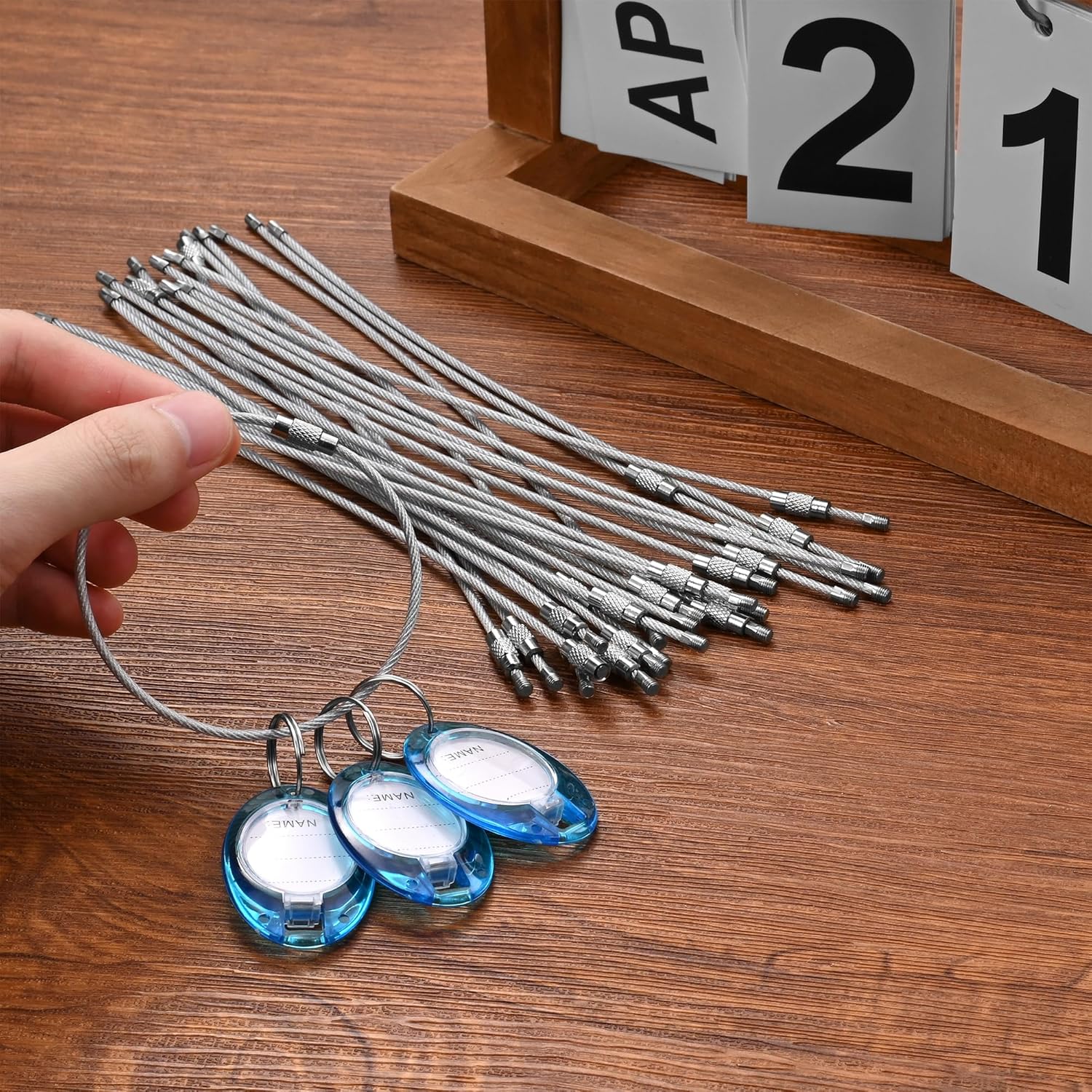 7.8 Inch Wire Keychain Cable,Large Nylon Coated Stainless Steel Key Ring Loop Holder,2mm Heavy Duty, 20PCS - Image 6