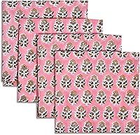 Vista 17 de CPC Servilletas de Tela 100% Algodón Juego de 4 Servilletas Reutilizables, Servilleta de Cena Floral Toile con Estampado de Bloques Indios, Regalo