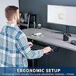 VIVO Large Under Desk 27 x 11 inch Computer Keyboard and Mouse Tray with Swinging Height Adjustment, 12 Settings, Platform Drawer for Typing, Holds 11 lbs, Black, MOUNT-KB08S