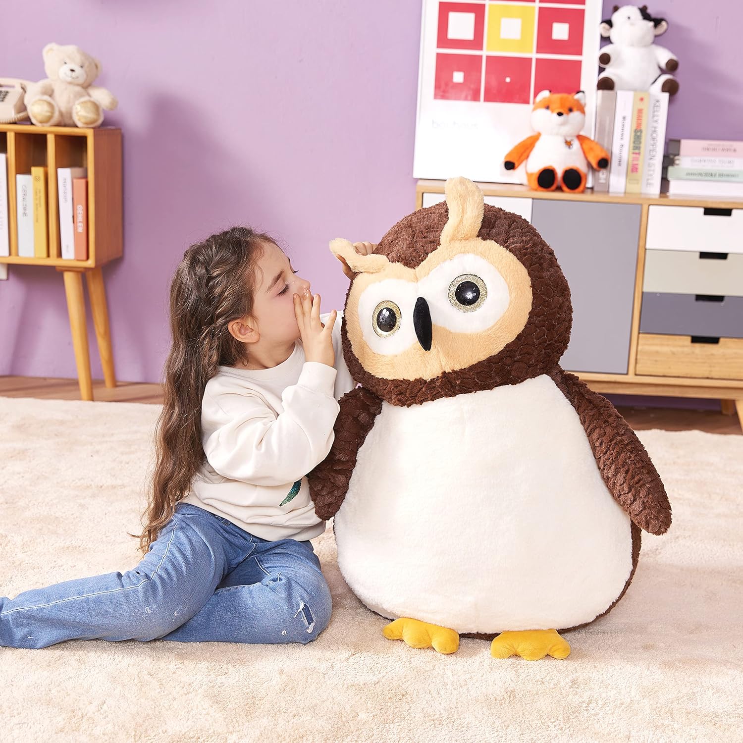 IKASA Giant Owl Stuffed Animal Plush Toy, 23 Inches Large Huge Plushie Toys for Kids Girls Boys Girlfriend Children - Image 3
