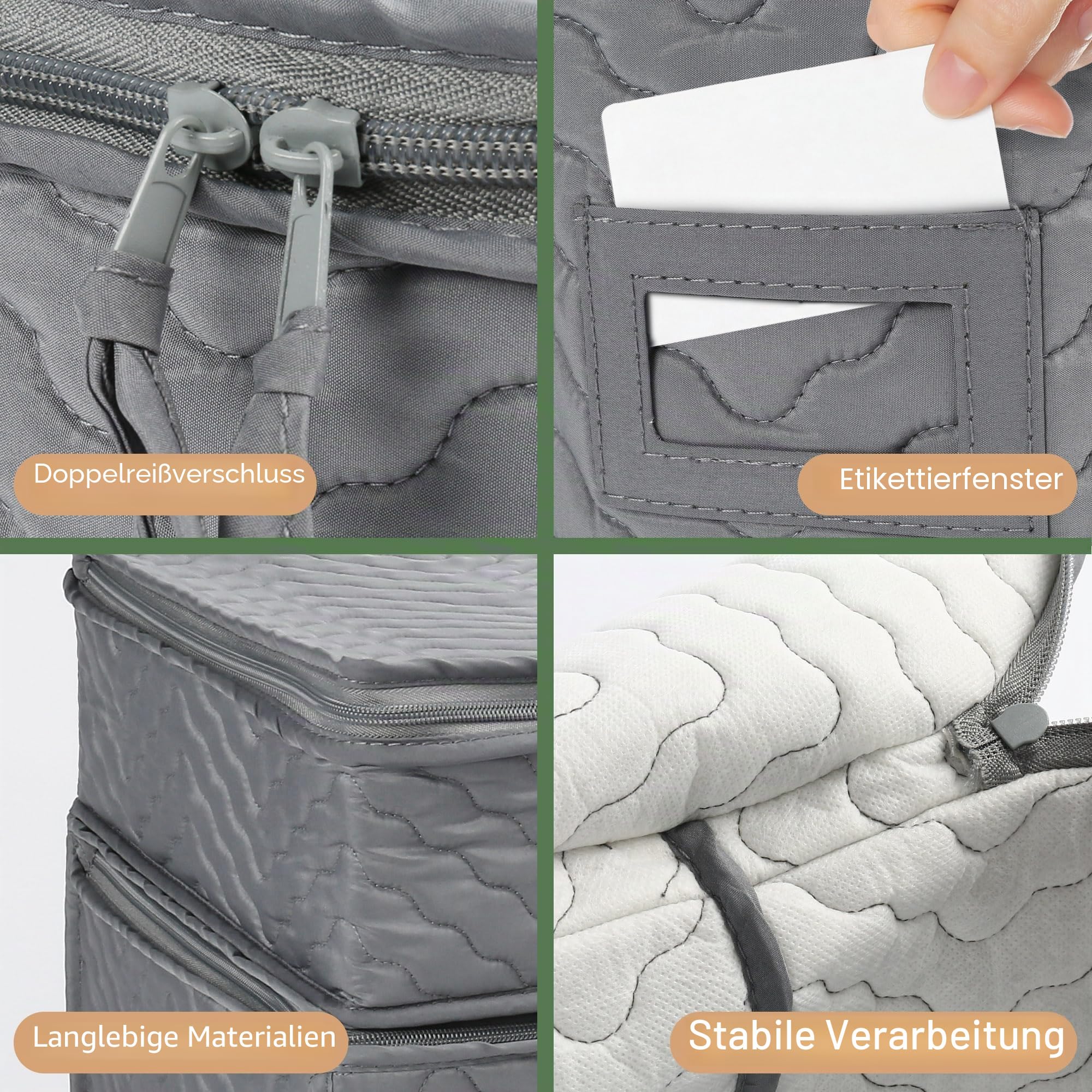 LotFancy China Aufbewahrungsbehälter, gesteppt, 6-teiliges Set, Aufbewahrungsbox, für Porzellan, Stielglas, Geschirr, Geschirraufbewahrungsservice für 12, 48 Stück Filzschoner, Papp-Trennwände im