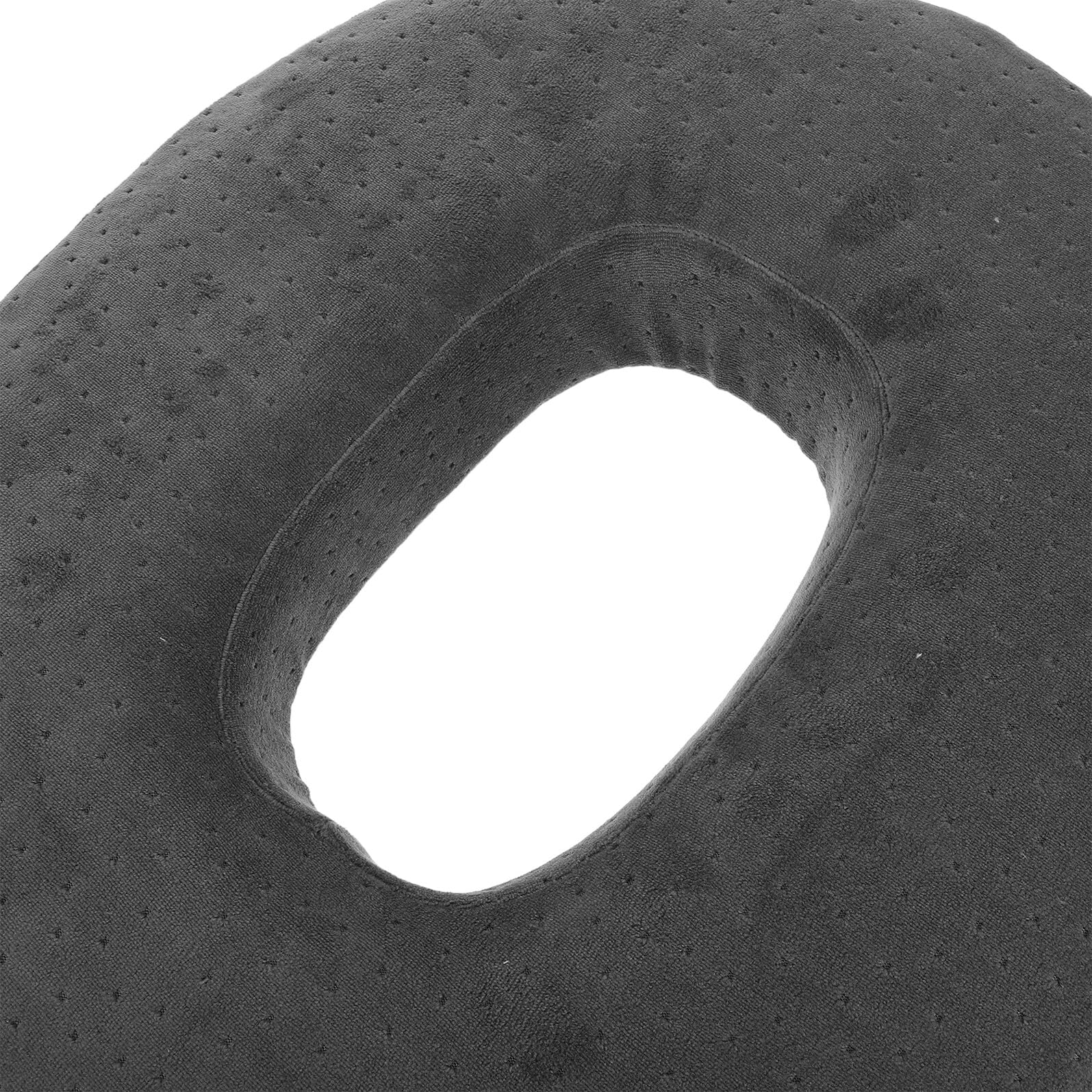 Healifty Cojín de Asiento Ovalado de Espuma Viscoelástica 43X35X7 CM con Funda de Terciopelo Gris Transpirable Almohadilla Ergonómica Tipo Donut para Silla de Oficina Taburete y Silla de