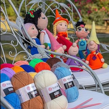 YarnArt Baby 100% Acrylic Knitting Yarn 50g (150m) | Ultra-Soft & Lightweight | Baby & Kids Sensitive Skin Safe | Durable & Easy to Work with | Perfect for Knitting & Crochet (Baby, 1182)