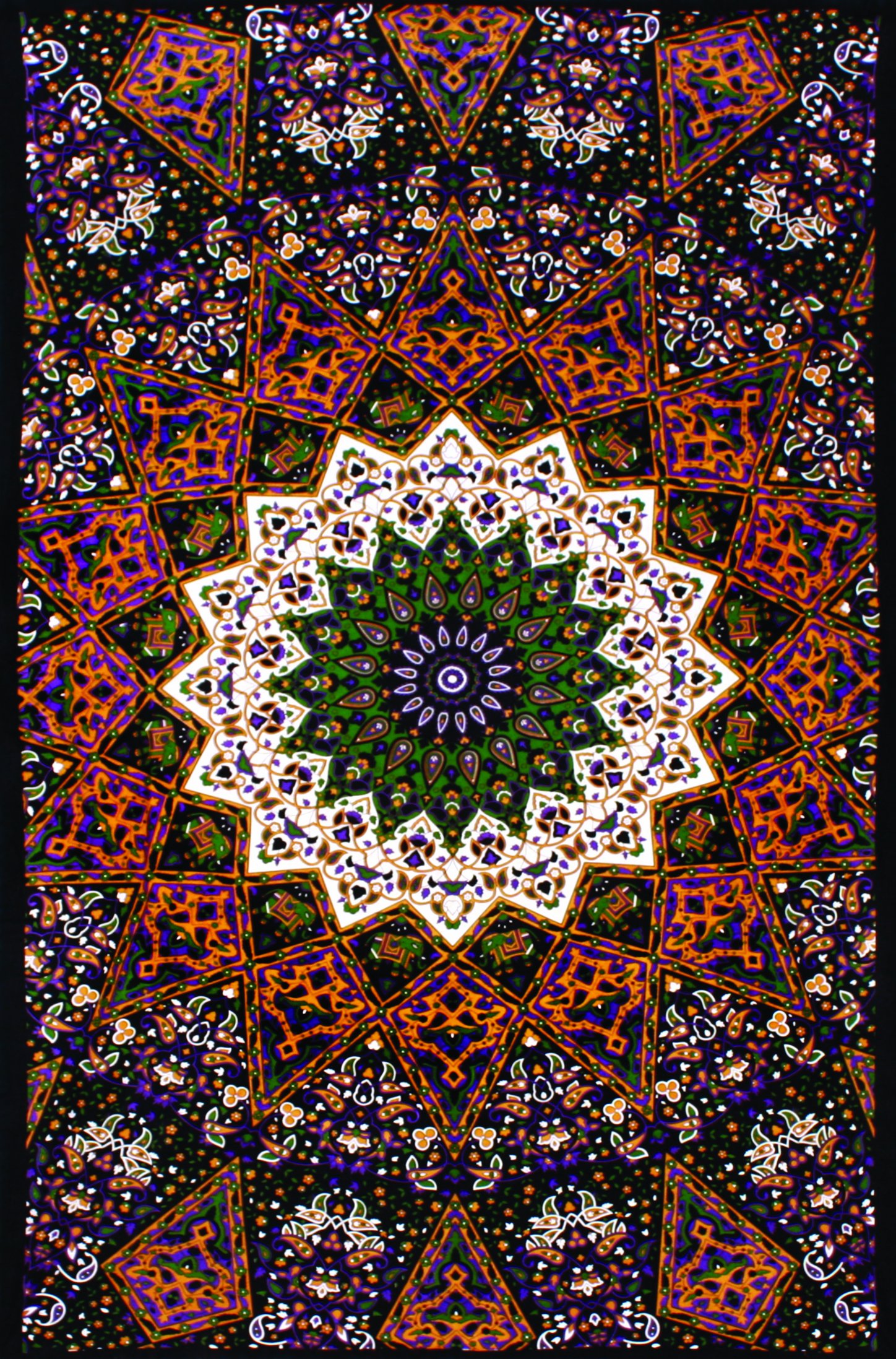 Sunshine Joy Indian Dark Star Elephant Tapestry - 30x45 Inches - Beach Sheet - Hanging Wall Art - 3D Reactive Artwork