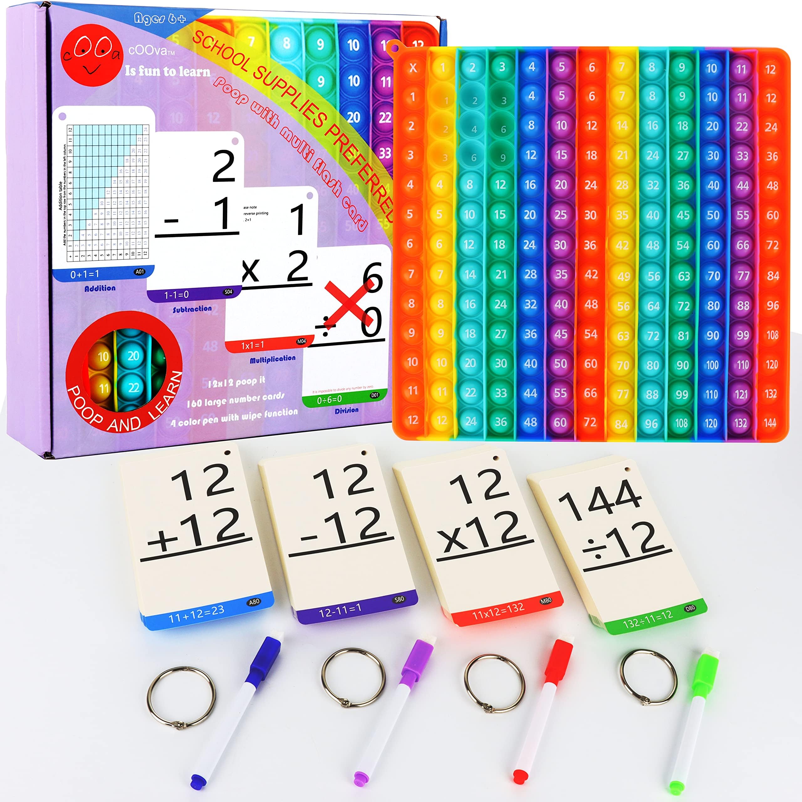mutiplication pop it with Match Flash Card