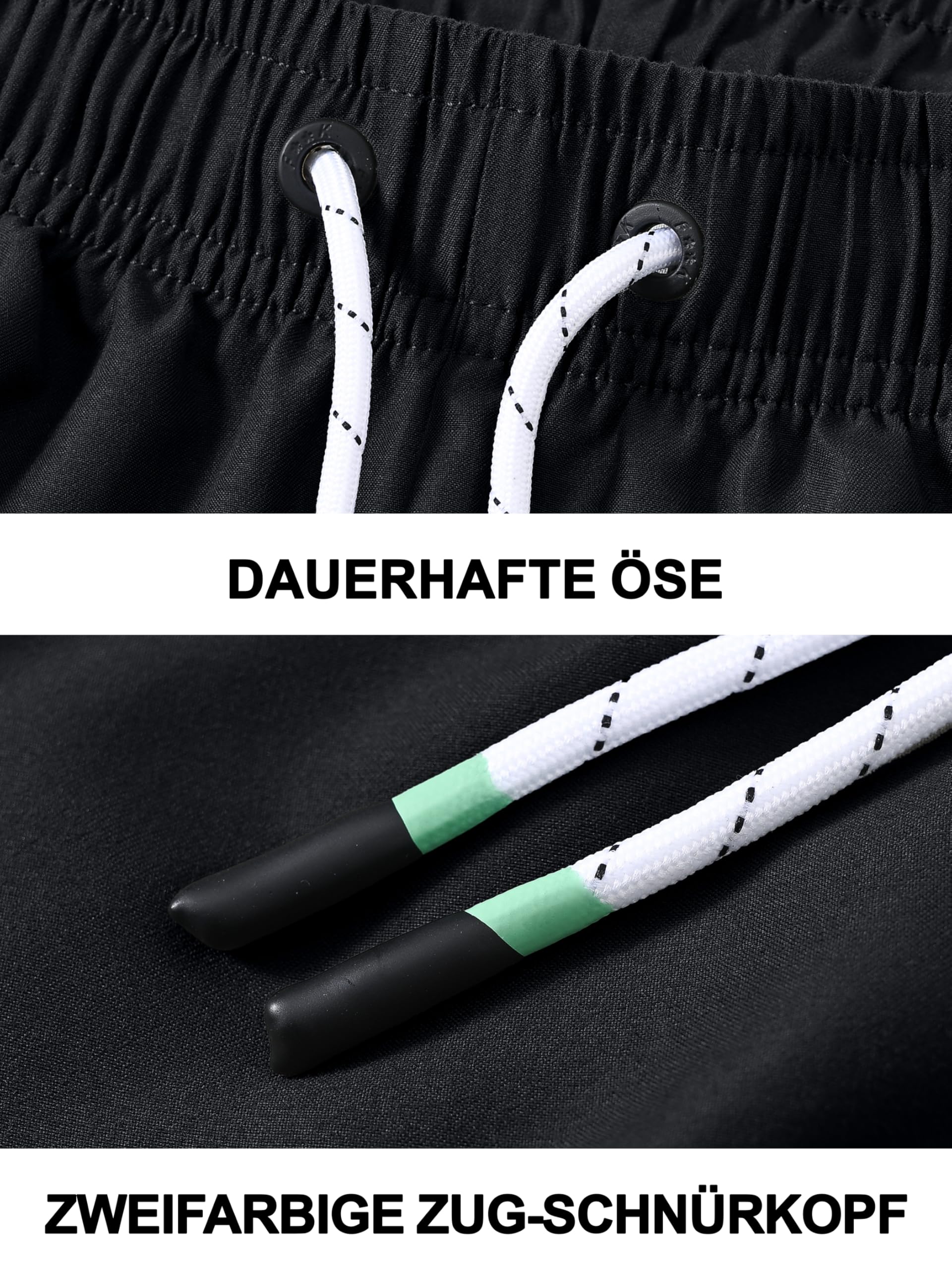 YuKaiChen Herren Badehose Schnelltrocknend Badeshorts mit Reißverschlusstasche Atmungsaktiv Wasserabweisend Meshfutter Tunnelzug Sommer Strandhose für Sport Urlaub Freizeit