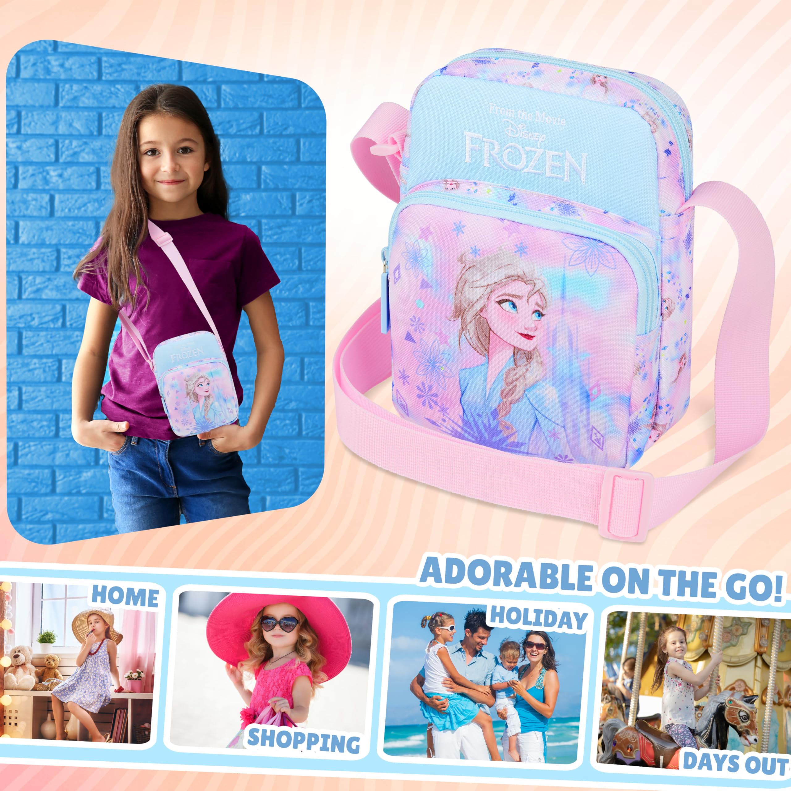 Disney Stitch Torba na ramię Dziewczyna z regulowanym paskiem Torba na telefon dla dziewczynek na pieniądze Idealna na wyjścia i wakacje Pomysły na prezent