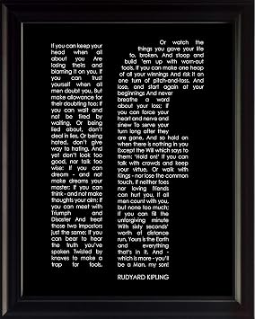 Rudyard Kipling Poem If 8x10 Framed | Motivational Poster, Print, Picture or Framed Wall Art Decor - Inspirational Poems Collection - Holidays Christmas Gifts