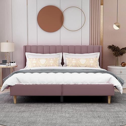 Miniatura 84 de AGARTT Base de cama tapizada tamaño individual con cabecero y estribo, soporte de listones de madera, no necesita somier, fácil montaje, terciopelo