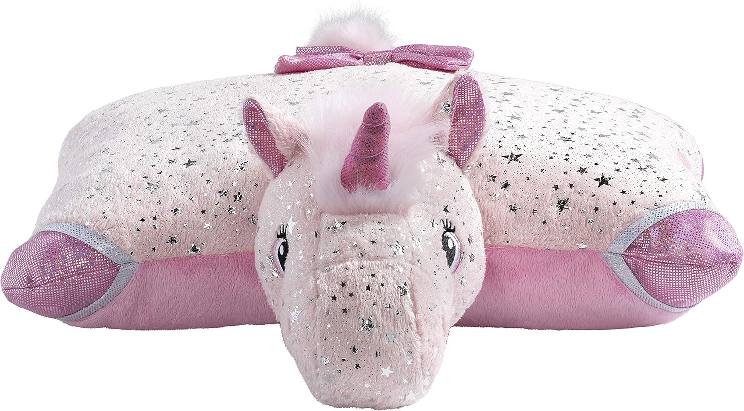Pillow Pets Originals Sparkly Pink Unicorn Stuffed Animal Plush Toy