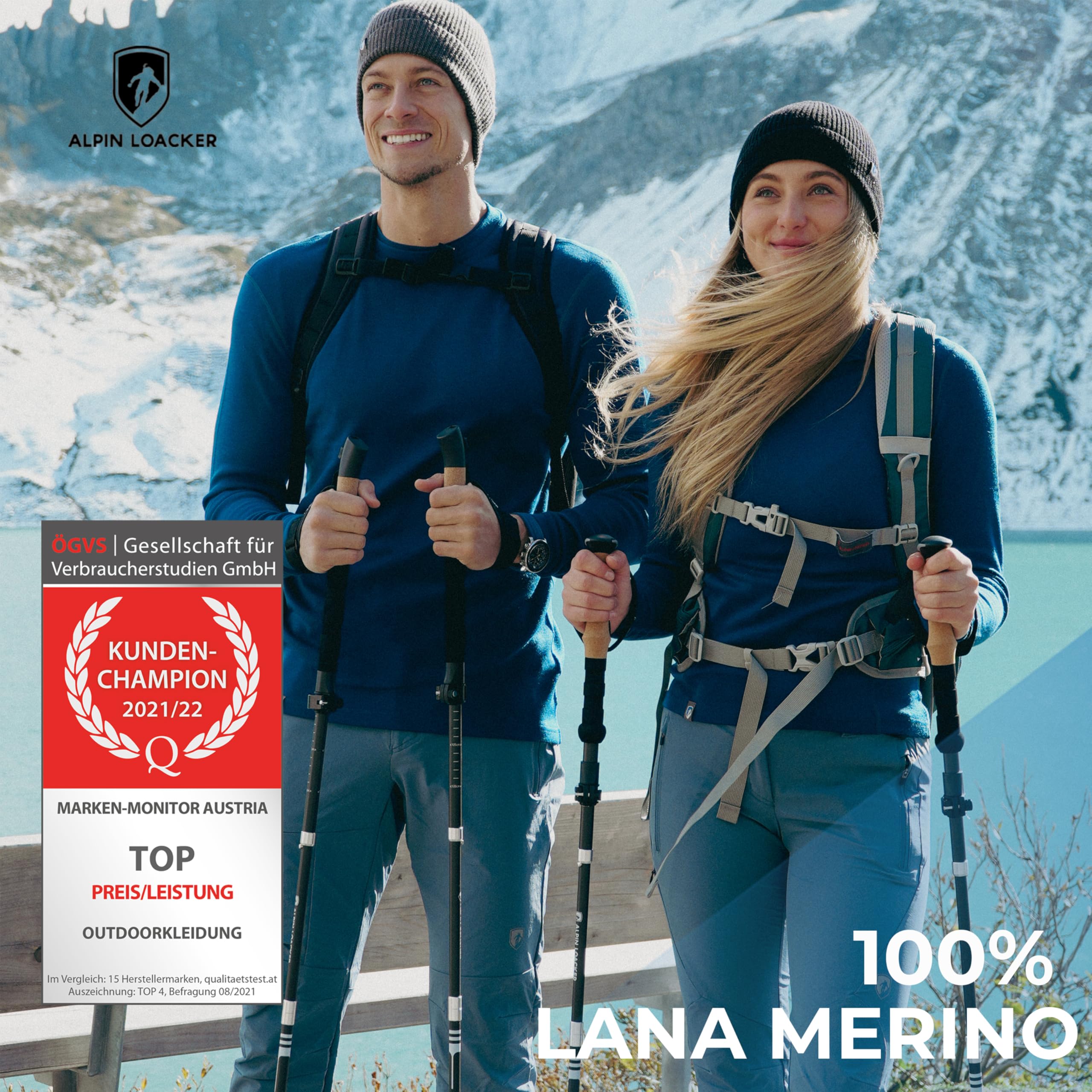 ALPIN LOACKER Maglietta Termica Uomo 100% Lana Merino - Maglia Tecnica per Running, Ciclismo e Sport Invernali