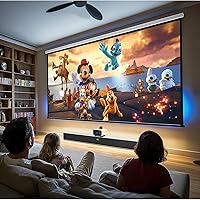 Vista 4 de 120" Motorized Projector Screen, Electric 16:9 Projector Screen with Remote Control, Indoor/Outdoor HD Movie Screen, Wall/Ceiling Mounted, Perfect
