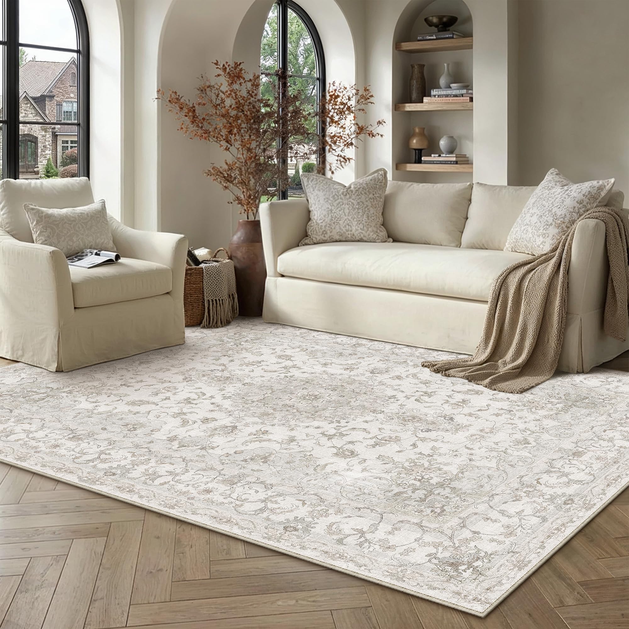 PureCozy Vintage Beige Rugs Living Room 160x230cm Area Rug