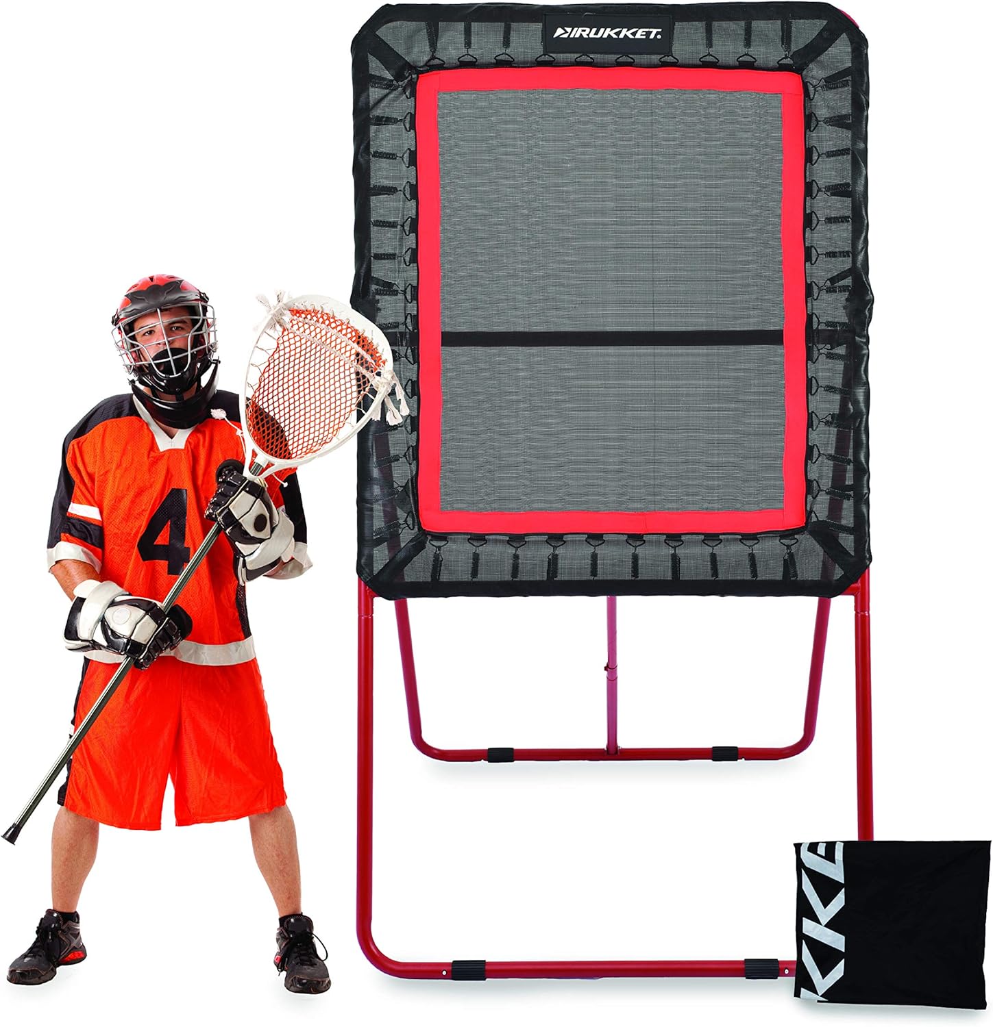 Rukket 4x8ft Lacrosse Rebounder Pitchback Training Screen | Practice Catching, Throwing, and Shooting with Rain Protection Screen : Sports & Outdoors