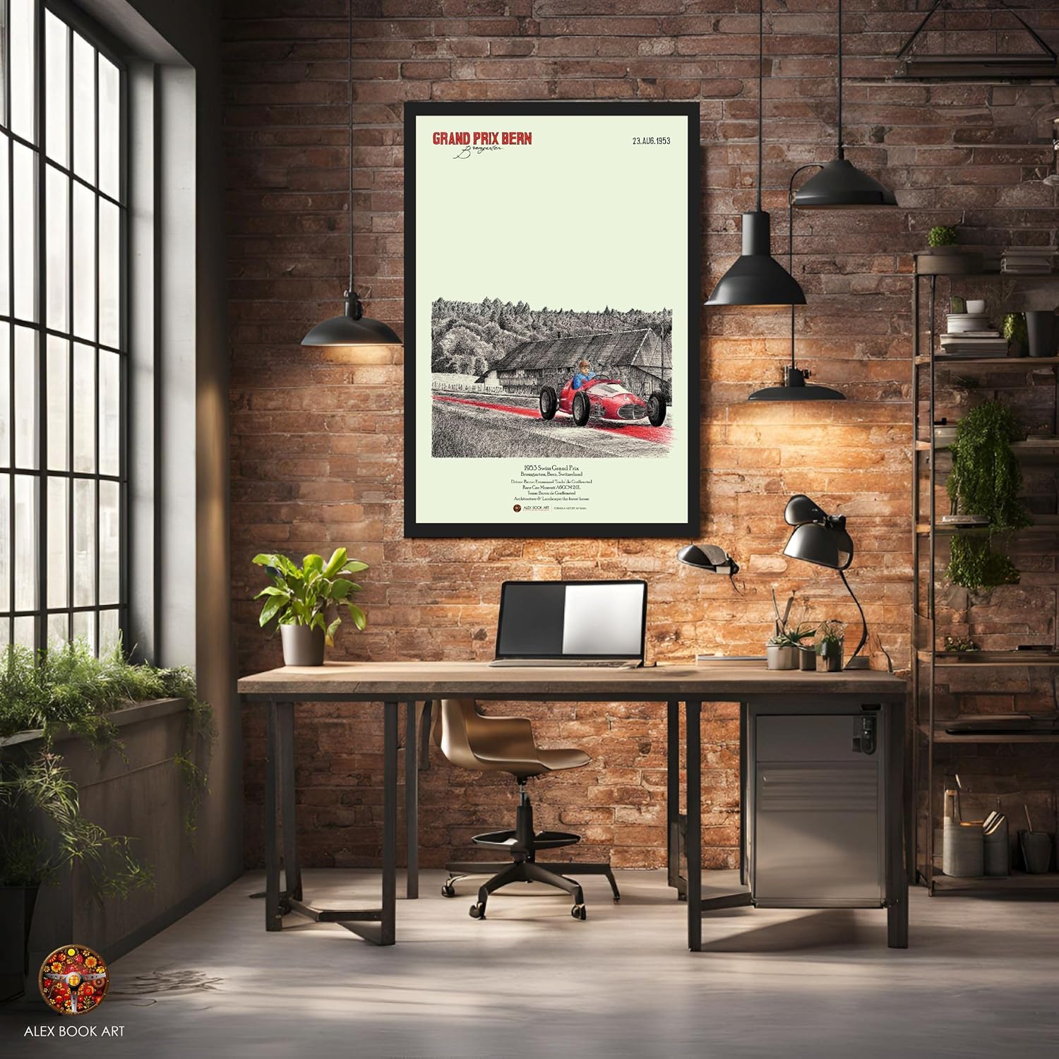 1953 Swiss GP Bern Fine Art Print - Baron de Graffenried Formula Racing Wall Art Poster - Best Home, Office, Garage Decor Gift for Race Car Fans