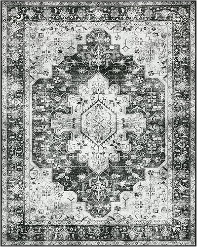 Vista 274 de Moynesa Alfombra de pasillo ultrafina lavable, vintage, de 2 pies 6 x 8 pulgadas, antideslizante, resistente a las manchas, resistente a