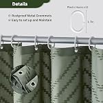 Siiluminisoy Boho Shower Curtain with Tassel Woven Fabric Sage Green Shower Curtain 72 x 72 Modern Farmhouse Textured Tufted Chevron Striped Minimalist Bathroom Shower Curtain Set with Hooks