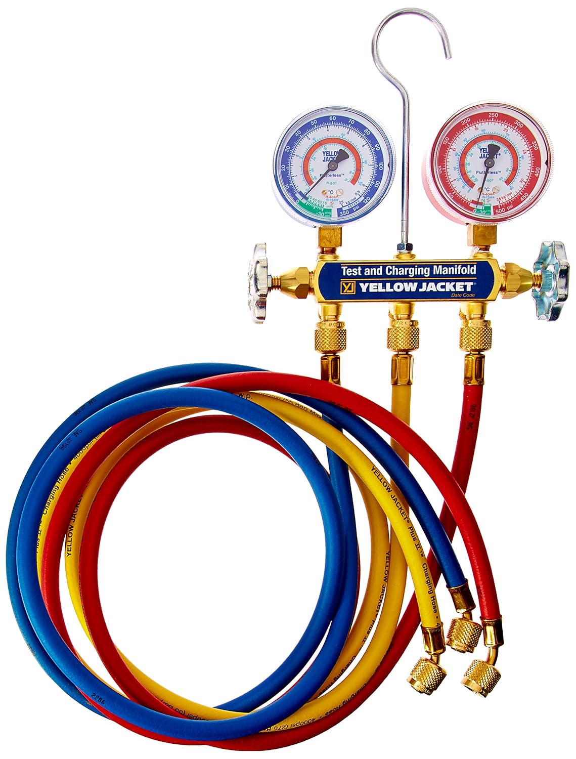 Yellow Jacket 41365 Series 41 Manifolds with 21/2" Gauges, 60", kg/cm2