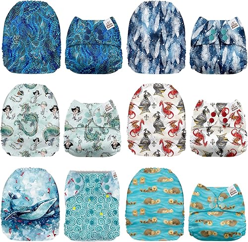 Miniatura 15 de Mama Koala 3.0 Pañales de tela para bebés, 6 unidades de pañales de bolsillo lavables y reutilizables de talla única para recién nacidos y niños