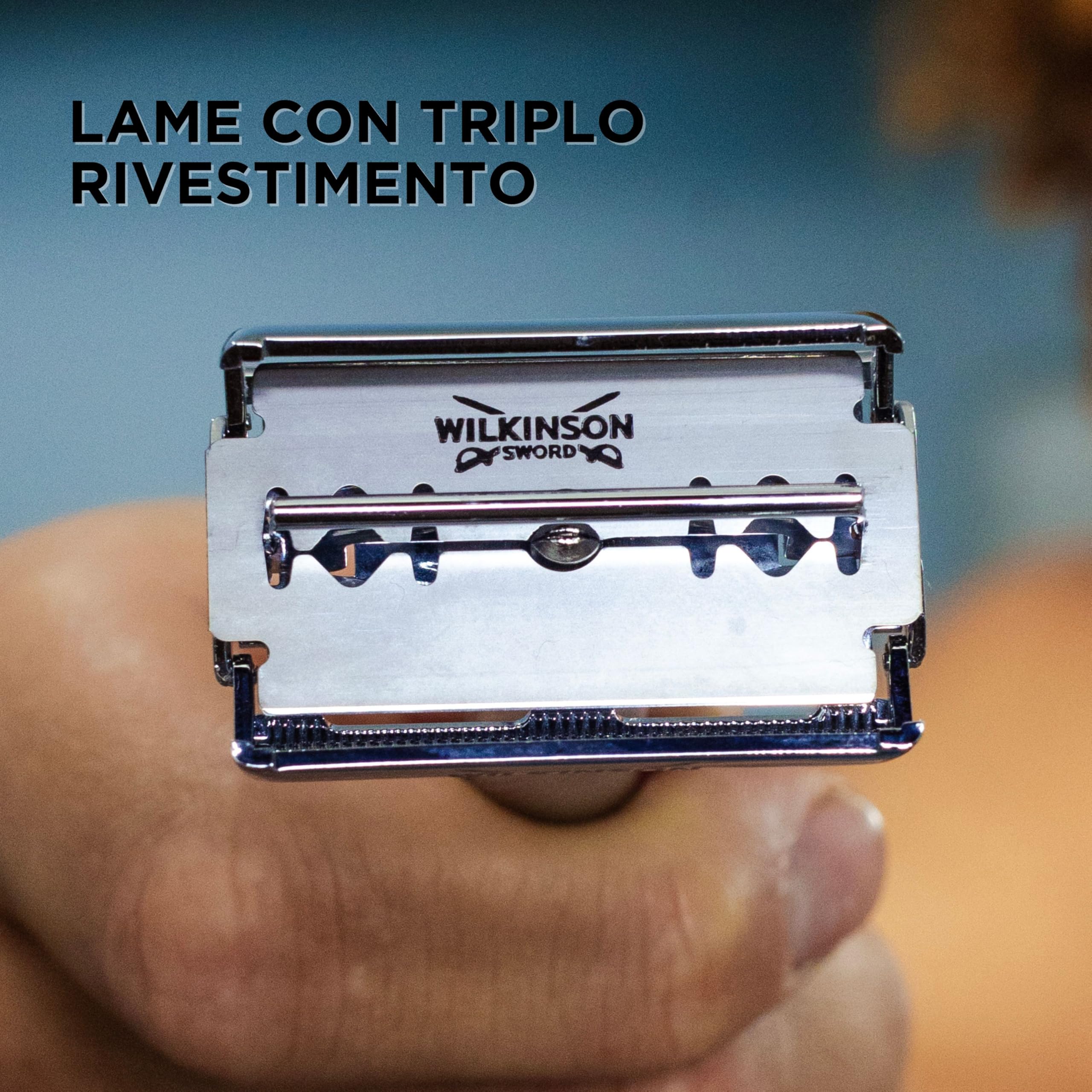 Wilkinson Sword - Rasoio The Edger - Confezione con 1 manico e 5 lame di ricarica